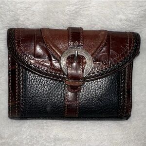 Brighton Leather Bifold Wallet Brown Black